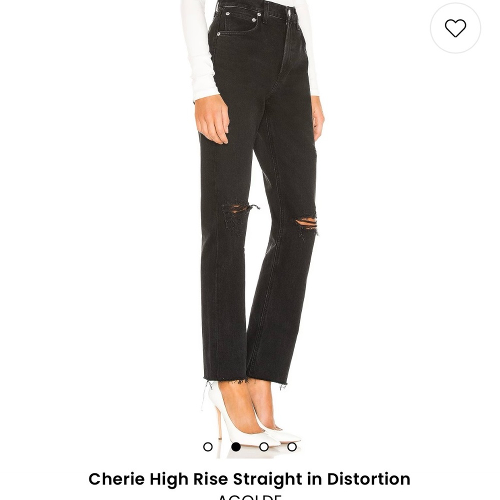 Cherie high rise straight black Jean